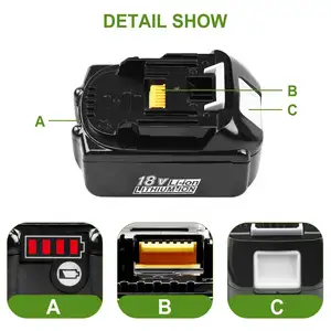 Cordless Drill 18v Battery KC 18v Lithium Ion Pack Battery Replacement For Makitas Battery Power Tool Combo Kit Cordless Drill