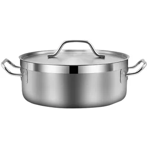 Pote Quente De Aço Inoxidável 1 PCS Com Tampa Pote De Sopa Grossa Doméstica Para Fogão De Indução