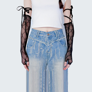 Gants en résille Jacquard gracieux <span class=keywords><strong>Transparent</strong></span> Bandage Dentelle <span class=keywords><strong>Noir</strong></span> Élastique Mariée <span class=keywords><strong>Gant</strong></span> en maille à manches longues pour écran tactile - Product Image 6