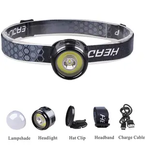 2023 New Type-C Rechargeable Waterproof LED COB Headlamp Hat Lamp For Camping Hiking Running