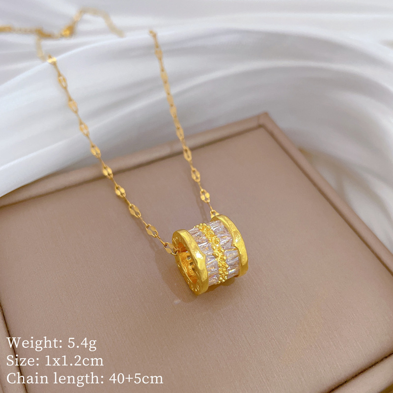 J227 titanium steel necklace copper pendant