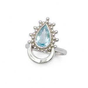Natural Aquamarine 7x5 MM Pear Cut <b>Solitaire</b> <b>Ring</b> in 925 Sterling <b>Silver</b> 0.65 Ct Gemstone Handmade Fine Jewelry Romantic Wedding - Product Image 4