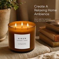 AIKUN - Fabrication sur mesure en usine, prix direct, contrôle qualité, bougie parfumée en verre ambré à la cire de soja pour spa