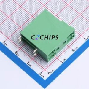 A381RH-2P0G36 Plug-in Terminal Block Bent Lead Through Hole,P=3.81mm Connector 2x2P 3.81mm Green 4P - Product Image 1