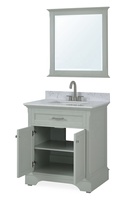 Élégance moderne Armoire de salle de bain très simple Armoire de salle de bain 30 pouces en marbre artificiel blanc Armoire de salle de bain sur pied
