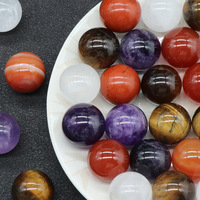 Boule de pierre ronde sans trou de 18 mm, améthyste naturelle, agate, sphère, pierre en vrac, fabrication de bijoux DIY, vente en gros