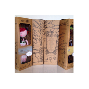 High quality custom with window packing box child's toy doll packaging box