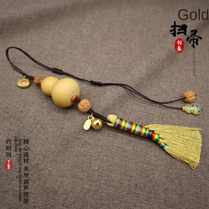 Pendentif gourde <span class=keywords><strong>balai</strong></span> or de Style chinois créatif gourde naturelle lanière de rétroviseur de voiture nouveauté pendentif de voiture cadeau - Product Image 5