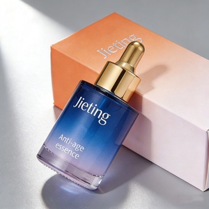 Custom 30ml Round Cosmetic Packaging Frosted Empty Face Serum Pump Lotion Foundation <b>Bottle</b> Glass Serum <b>Bottle</b> With <b>Dropper</b> - Product Image 1