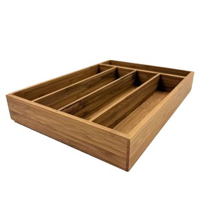 Bamboo Cutlery <b>Storage</b> <b>Box</b> Rectangular Drawer Organizer For <b>Kitchen</b> Utensils - Product Image 2