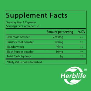 Cápsulas de Musgo Irlandés Orgánico OEM/ODM 2400 mg - Raíz de Bardana y Polvo de Alga Marina Real para el Apoyo Inmunológico - Product Image 2