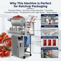 Machine d'emballage verticale automatique pour sachets de ketchup, équipement de remplissage et de scellage VFFS pour sauce tomate et pâte