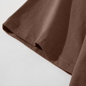 T-shirts pour hommes de grande taille à la mode T-shirt Boxy en coton T-shirt à épaules tombantes marron - Product Image 4