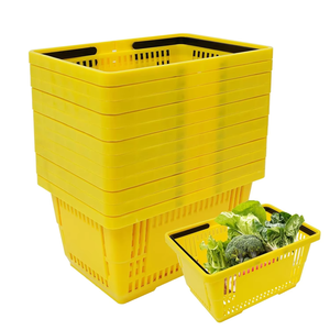 Hookei Two Handles Wholesale Supermarket Shopping <b>Baskets</b> 28L <b>Baskets</b> Multiple Color Available Support Logo Printing - Product Image 5