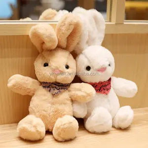 Muñecas de peluche de conejo de Pascua para niños, juguetes de peluche de conejo suave con bufanda