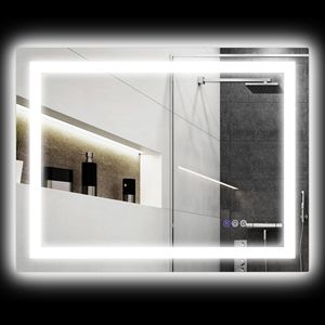 DB Offre Spéciale 32 \ "X 24 \" LED salle de bain miroir Rectangle anti-buée mémoire infini rétro-éclairé avant avec lumières - Product Image 1