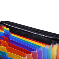 Dossier de fichiers noir format A4 12 poches sac de documents étanche et ignifuge extensible pour organiser et stocker la paperasse