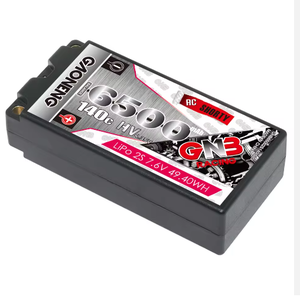 Batterie LiPo RC GNB GAONENG 6500MAH 2S HV 7.6V 140C <span class=keywords><strong>Shorty</strong></span> Pack 5.0mm Bullet Hard Case pour voitures de course RC à l'échelle 1:10 1:12 LiHV - Product Image 1