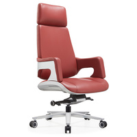 Chaise de bureau exécutive ergonomique en cuir de qualité supérieure, avec appuie-tête réglable et dossier en nylon personnalisable, pour usage domestique ou professionnel.