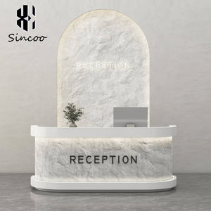 Manufacturer Custom Size Modern Beauty Salon Spa Reception <b>Desk</b> Fiberglass Nail Salon Cashier Counter Hotel Hospital Home Bar - Product Image 1