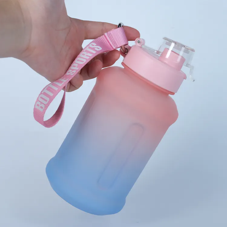 32 औंस पेशेवर जिम प्लास्टिक ग्रेडिएंट पानी की बोतल शराब पीते हैं, समय निर्माता के साथ बोटेला डे एगुआ खेल प्लास्टिक पानी की बोतल