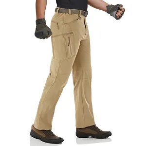 Calças táticas masculinas personalizadas para caminhada, multi-bolso, calças com costura para o ar livre, calças leves e de pesca de secagem rápida para o verão