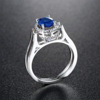 Bague Réversible en Argent 925 avec Pierres Bleues et Blanches en Zircon Cubique – Bijou Unique à Deux Faces en Argent Sterling