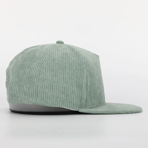 Gorra Snapback de 6 Paneles de Pana, Unisex, Color Sólido, Logotipo Bordado en el Panel Frontal, Gorra Casual para Primavera y Otoño, Talla Adulto - Product Image 5