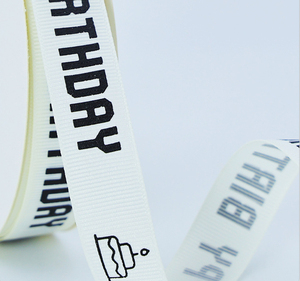 Cinta decorativa de poliéster para regalo, cinta personalizada de feliz cumpleaños con logotipo - Product Image 3