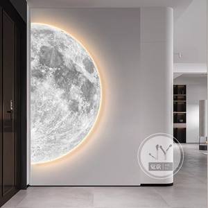 Quadro LED Moderno di Lusso a Mezzaluna per Decorazione d'Ingresso - Product Image 4