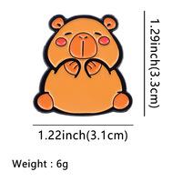 10 Style En Gros Dessin Animé En Métal Épinglette Personnalisé Mignon Drôle Capybara Doux Émail Pin Badge pour Enfants Amis