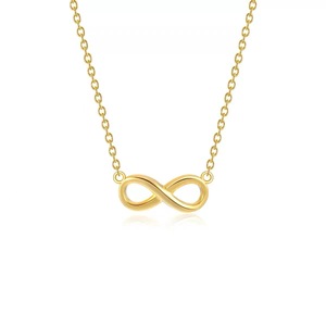 Argento personalizzato Mini Infinity simbolo <span class=keywords><strong>collana</strong></span> con 8 ciondolo di moda infinita in acciaio inox catene clavicole placcato oro - Product Image 1