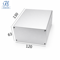 Boîtier en aluminium extrudé 120*63*130mm, finition argent mat, plaque frontale à visser, boîte de commande IP54