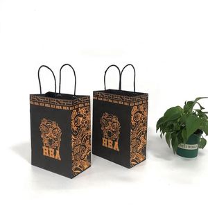 Bolsa de Papel Kraft Personalizada para Regalos, con Asa, Impresión CMYK, Material Reciclado, Logotipo Personalizado, para Té, Cerveza, Whisky, Refrescos, Comida para Llevar - Product Image 1