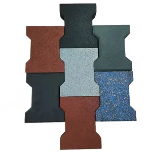 45mm thick interlocking outdoor cheap dog bone floor pathway rubber paver tile