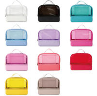 Pochette Organisateur Transparente Imperméable Tendance, Sac Fourre-tout de Plage, Trousse de Maquillage, Organisateur de Voyage pour Cosmétiques avec Poignée