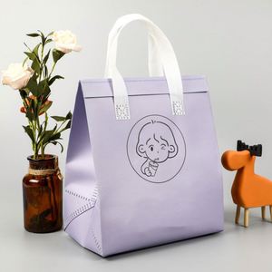 ถุงเก็บความเย็นแบบใช้แล้วทิ้ง ผลิตจากผ้าไม่ถักทอ ปรับแต่งได้ รีไซเคิลได้ หนาพิเศษ สำหรับใส่อาหารกลับบ้าน เก็บความเย็น ถือได้ พิมพ์โลโก้ได้ เหมาะสำหรับใส่แซนวิชและขนมปัง - Product Image 2