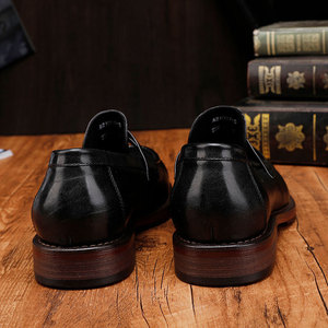 Zapatos formales de hombre de alta calidad - zapatos de vestir de oficina de cuero genuino para bodas - estilo Oxford - Product Image 2