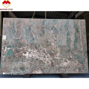 Lastra e Piastrella in Quarzite Verde <span class=keywords><strong>Amazzonica</strong></span> Brasiliana, Lussuoso Marmo Verde Naturale Retroilluminato per Top e Isole di Ville - Product Image 2