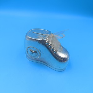 Silver Shoe <b>Money</b> <b>Box</b> Zinc Alloy Childrens Piggy Bank Ornament Age 2 To 4 Years Metal Craft Gift - Product Image 2