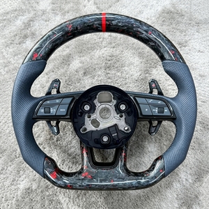 Volant en fibre de carbone pour <span class=keywords><strong>Audi</strong></span> B9 A1 A3 A4 A5 A6 C6 C7 A7 A8 <span class=keywords><strong>RS</strong></span> R8 RS3 C7 Q4 Q5 Q7 S3 S5 S6 S7 RS4 RS5 8V B8 S4 Q3 Q8 TT - Product Image 2