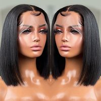 Perruque Cheveux Lisses Naturels Vietnamiens 13*4 Lace HD Sans Colle Double Drawn Cheveux Humains Vierges pour Femmes Noires
