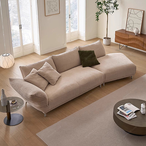 Italian Modern Luxury <b>Hotel</b> Villa Large Cloth <b>Sofa</b> SPARKLE's Special-Shape Minimalist Cream Style High Foot Fabric Living Room - Product Image 3