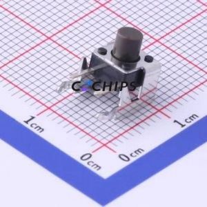 SKHHLVA010 Tactile Switch Bent Lead Through Hole-4P,6x6mm Switch Single Pole Single Throw Round Button Right Angle Insert 6mm - Product Image 1