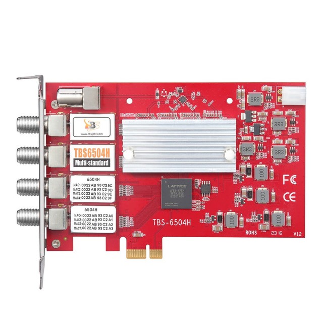 TBS6504H Multi-standard Quad Tuner PCI-E Card DVB-S2 FTA Satellite Receiver DVB-T2 TV Tuner Card ISDB-T DVB-C Capturing Card