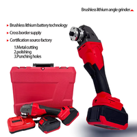 Meuleuse d'angle compacte sans fil professionnelle industrielle DIY transfrontalière à moteur brushless haute puissance avec batterie lithium 5.2AH