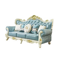 Canapé de salon de luxe pour hôtel européen, mobilier en cuir véritable, ensemble de canapés uniques de style royal pour la maison