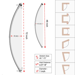 Tiges <span class=keywords><strong>de</strong></span> <span class=keywords><strong>douche</strong></span> en acier inoxydable à arc arrondi, Chrome exquis, réglables, personnalisées pour <span class=keywords><strong>baignoire</strong></span> - Product Image 6