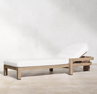 Ensemble de chaises longues en teck avec coussin - Mobilier d'extérieur moderne pour cour et jardin