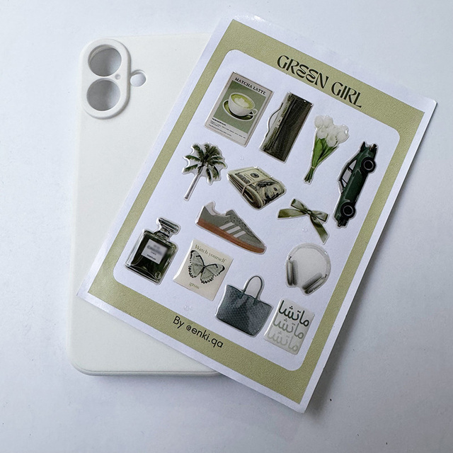 Custom Logo Doming Adhesive Sticker Cell Phone Case 3d Transparent Cartoon Epoxy Drip Stickers Sheets